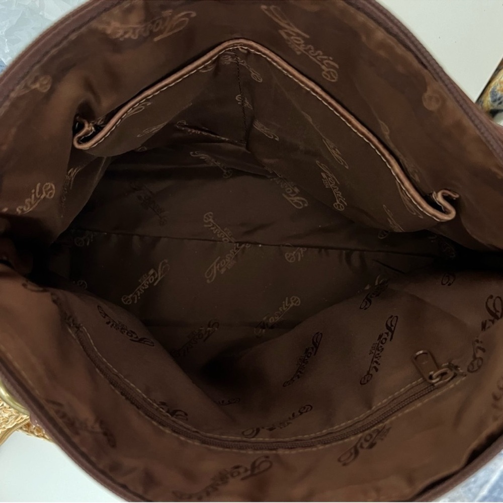 Fossil Vintage Tapestry Floral Patchwork Shoulder Purse - Picture 3 of 11